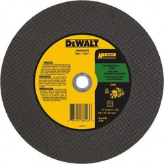 DeWALT - 16" 24 Grit Silicon Carbide Cutoff Wheel - 5/32" Thick, 1" Arbor, 4,700 Max RPM, Use with Chop Saws - Benchmark Tooling