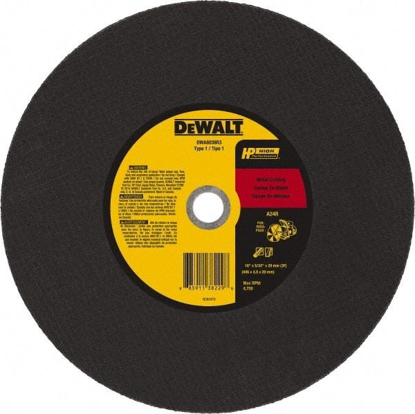 DeWALT - 16" 24 Grit Aluminum Oxide Cutoff Wheel - 5/32" Thick, 20mm Arbor, 4,700 Max RPM, Use with Chop Saws - Benchmark Tooling