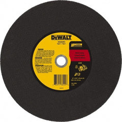 DeWALT - 16" 24 Grit Aluminum Oxide Cutoff Wheel - 5/32" Thick, 20mm Arbor, 4,700 Max RPM, Use with Chop Saws - Benchmark Tooling