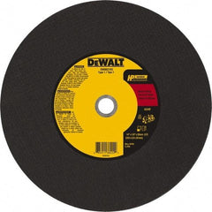 DeWALT - 14" 24 Grit Aluminum Oxide Cutoff Wheel - 1/8" Thick, 20mm Arbor, 5,500 Max RPM, Use with Chop Saws - Benchmark Tooling