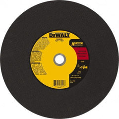 DeWALT - 14" 24 Grit Aluminum Oxide Cutoff Wheel - 1/8" Thick, 20mm Arbor, 5,500 Max RPM, Use with Chop Saws - Benchmark Tooling