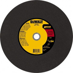 DeWALT - 14" 24 Grit Aluminum Oxide Cutoff Wheel - 1/8" Thick, 1" Arbor, 5,500 Max RPM, Use with Chop Saws - Benchmark Tooling