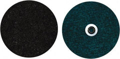 Norton - 4-1/2" Coarse Grade Aluminum Oxide Deburring Disc - 5/8-11 Threaded Center Hole, Quick Change Connection, Blue, 12,000 Max RPM - Benchmark Tooling