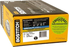 Stanley Bostitch - 13 Gauge 2" Long Siding Nails for Power Nailers - Steel, Galvanized Finish, Smooth Shank, Coil Wire Collation, Round Head, Blunt Diamond Point - Benchmark Tooling