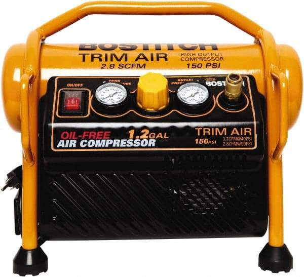 Stanley Bostitch - 1.5 hp, 2.80 CFM, Trim Air Compressor - 1.2 Gal Tank, 12 Amp, 120 psi, 110 AC - Benchmark Tooling