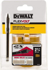 DeWALT - 2-9/16" Diam, 2" Cutting Depth, Hole Saw - Carbide-Tipped Saw, Toothed Edge - Benchmark Tooling