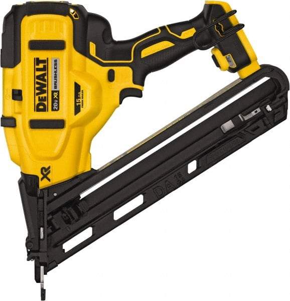 DeWALT - Cordless Finish Nailer - 15 Gauge Nail Diam, 1-1/4 to 2-1/2" Long Nail, Lithium-Ion Batteries Not Included - Benchmark Tooling