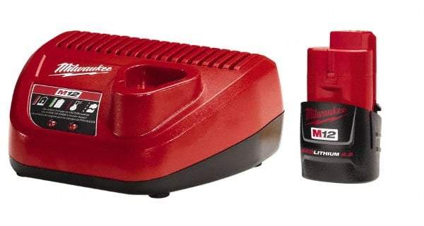 Milwaukee Tool - 12 Volt, 1 Battery Lithium-Ion Power Tool Charger - Battery Included - Benchmark Tooling