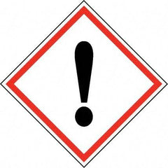 NMC - Hazardous Materials Label, Header: Harmful Irritant Warning - Legend: GHS - Graphic, English, Black & Red, 2" Long x 2" High, No Coating - Benchmark Tooling