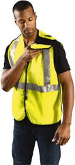 OccuNomix - Size 3XL Flame Resistant/Retardant Yellow Solid Breakaway Vest - 52 to 54" Chest, ANSI 107-2015, ASTM F1506, ATPV=7.1 cal/Sq cm, NFPA 70E/HRC=1, Hook & Loop Closure, Polyester Blend - Benchmark Tooling