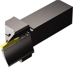 Sandvik Coromant - QS-R/LF123..C..E..-B, External, Right Hand, 14mm Max Depth of Cut, Indexable Grooving Tool Holder - N123G2-0300-0003-TF Insert Compatibility, 20mm Shank Height, 20mm Shank Width, 100.9mm OAL, Through Coolant - Benchmark Tooling