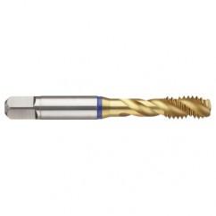 M5x0.80 6H 3-Flute PM Cobalt Blue Ring Semi-Bottoming 40 degree Spiral Flute Tap-TiN - Benchmark Tooling
