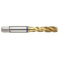M6x1.0 6H 3-Flute PM Cobalt Blue Ring Semi-Bottoming 40 degree Spiral Flute Tap-TiN - Benchmark Tooling