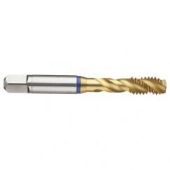 1-8 2B 4-Flute PM Cobalt Blue Ring Semi-Bottoming 40 degree Spiral Flute Tap-TiN - Benchmark Tooling