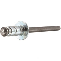 STANLEY Engineered Fastening - Size 6 Dome Head Aluminum Multi Grip Blind Rivet - Aluminum Mandrel, 0.063" to 1/4" Grip, 3/16" Head Diam, 0.192" to 0.205" Hole Diam, 0.116" Body Diam - Benchmark Tooling