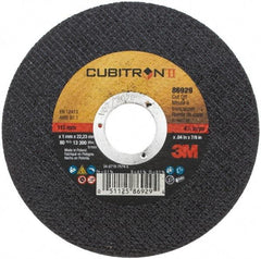 3M - 4-1/2" 60 Grit Ceramic Cutoff Wheel - 0.04" Thick, 7/8" Arbor, 13,300 Max RPM, Use with Angle Grinders - Benchmark Tooling
