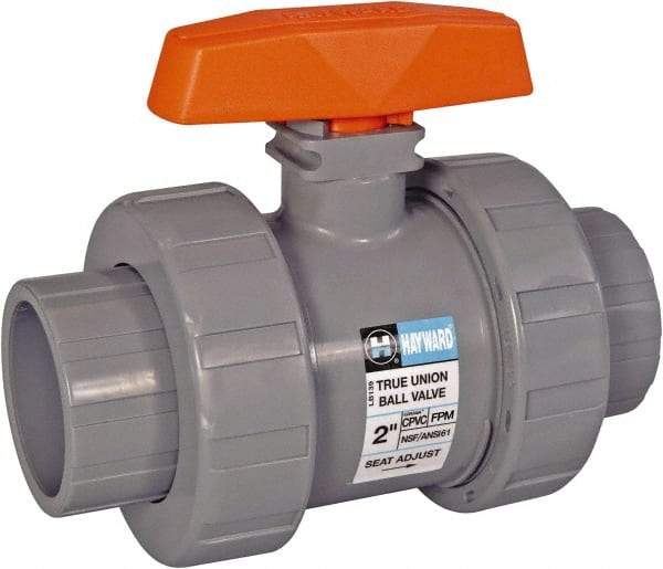 Hayward - 1-1/4" Pipe, Full Port, CPVC Standard Ball Valve - Bi-Directional, Socket x Thread Ends, Tee Handle, 250 WOG - Benchmark Tooling