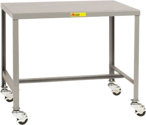 Little Giant - 48 Wide x 24" Deep x 36" High, Steel Heavy-Duty Machine Table - Fixed Legs, Gray - Benchmark Tooling