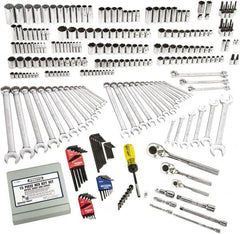 Proto - 302 Piece 1/4", 3/8" & 1/2" Drive Full Polish Finish Deep Well Socket Set - 6, 12 Points, 1/4" to 1-1/4" (4mm to 24mm) Range, Inch/Metric Measurement Standard - Benchmark Tooling