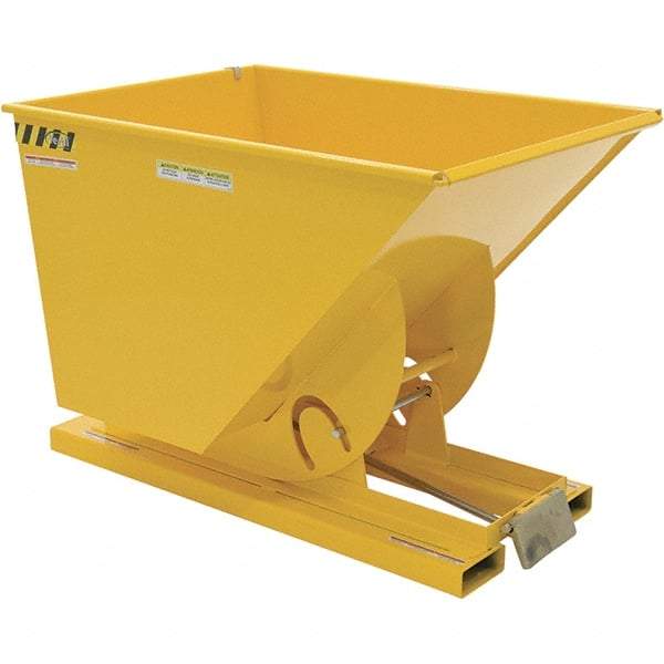 Vestil - 590 Lb Load Capacity, 1 Cu Yd, Steel Self-Dumping Hopper - 41-9/16" Wide x 61-1/8" Long x 42-3/4" High, Yellow - Benchmark Tooling