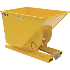 Vestil - 590 Lb Load Capacity, 1 Cu Yd, Steel Self-Dumping Hopper - 41-9/16" Wide x 61-1/8" Long x 42-3/4" High, Yellow - Benchmark Tooling