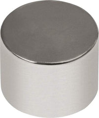 Mag-Mate - 3/8" Diam x 3/8" High Neodymium Rare Earth Magnet - 7.96 Lb Max Capacity, 180°F Max, Nickel Plated - Benchmark Tooling