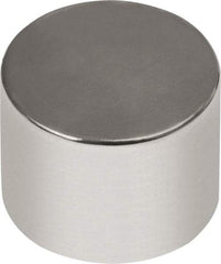 Mag-Mate - 1/4" Diam x 1/4" High Neodymium Rare Earth Magnet - 3.35 Lb Max Capacity, 180°F Max, Nickel Plated - Benchmark Tooling