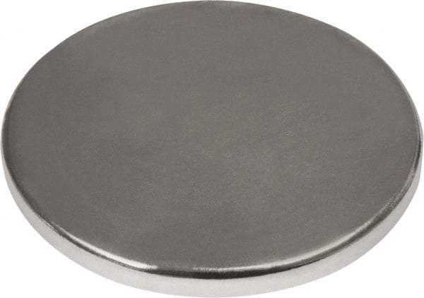 Mag-Mate - 3/4" Diam x 1/16" High Neodymium Rare Earth Magnet - 15.3 Lb Max Capacity, 180°F Max, Nickel Plated - Benchmark Tooling