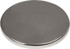 Mag-Mate - 3/4" Diam x 1/16" High Neodymium Rare Earth Magnet - 15.3 Lb Max Capacity, 180°F Max, Nickel Plated - Benchmark Tooling