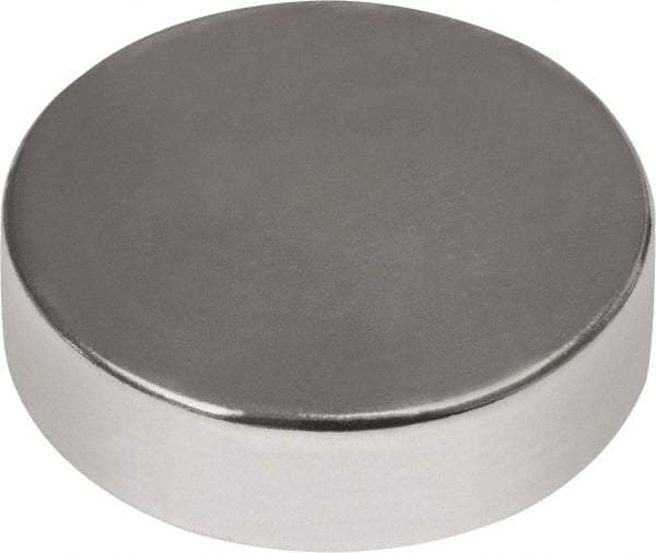 Mag-Mate - 1/2" Diam x 3/16" High Neodymium Rare Earth Magnet - 11.5 Lb Max Capacity, 180°F Max, Nickel Plated - Benchmark Tooling