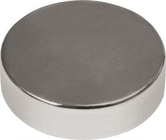 Mag-Mate - 1/2" Diam x 3/16" High Neodymium Rare Earth Magnet - 11.5 Lb Max Capacity, 180°F Max, Nickel Plated - Benchmark Tooling