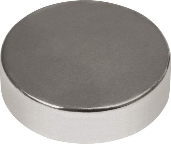 Mag-Mate - 1/2" Diam x 3/16" High Neodymium Rare Earth Magnet - 9.3 Lb Max Capacity, 180°F Max, Nickel Plated - Benchmark Tooling