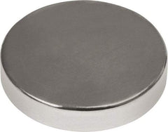 Mag-Mate - 1/2" Diam x 1/8" High Neodymium Rare Earth Magnet - 7.7 Lb Max Capacity, 180°F Max, Nickel Plated - Benchmark Tooling