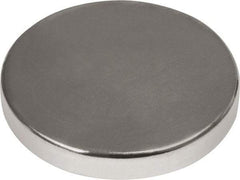 Mag-Mate - 1" Diam x 3/16" High Neodymium Rare Earth Magnet - 38.4 Lb Max Capacity, 180°F Max, Nickel Plated - Benchmark Tooling