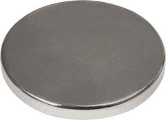 Mag-Mate - 1" Diam x 1/8" High Neodymium Rare Earth Magnet - 37.3 Lb Max Capacity, 180°F Max, Nickel Plated - Benchmark Tooling