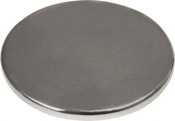 Mag-Mate - 1" Diam x 1/16" High Neodymium Rare Earth Magnet - 16.5 Lb Max Capacity, 180°F Max, Nickel Plated - Benchmark Tooling