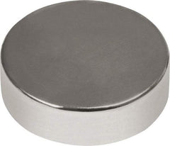 Mag-Mate - 1/2" Diam x 1/8" High Neodymium Rare Earth Magnet - 6.08 Lb Max Capacity, 180°F Max, Nickel Plated - Benchmark Tooling