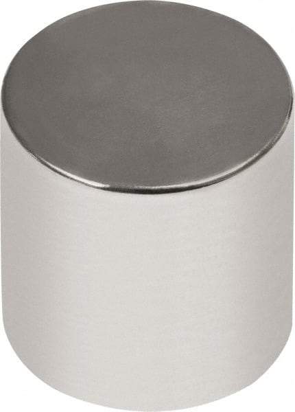 Mag-Mate - 3/8" Diam x 1/2" High Neodymium Rare Earth Magnet - 8.5 Lb Max Capacity, 180°F Max, Nickel Plated - Benchmark Tooling