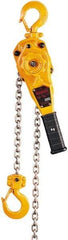 Harrington Hoist - 1,500 Lb Lifting Capacity, 20' Lift Height, Lever Hoist - Made from Chain, 54 Lb Avg Pull to Lift Rated Load, 1 Chain - Benchmark Tooling
