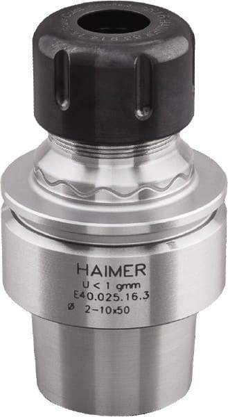 HAIMER - 1/8" to 5/8" Capacity, 2.36" Projection, HSK32E Hollow Taper, ER25 Collet Chuck - 0.0001" TIR, Through-Spindle & DIN Flange Coolant - Exact Industrial Supply