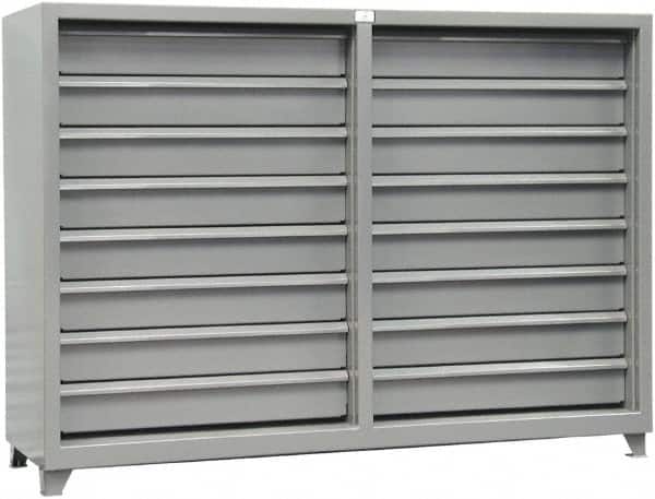 Strong Hold - 16 Drawer, Modular Storage Cabinet - Steel, 82" Wide x 26" Deep x 59" High, Dark Gray - Benchmark Tooling