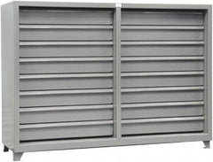 Strong Hold - 16 Drawer, Modular Storage Cabinet - Steel, 82" Wide x 26" Deep x 59" High, Dark Gray - Benchmark Tooling