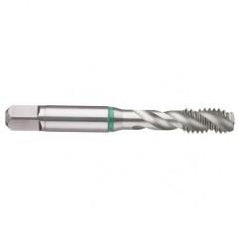 1-1/8-12 2B 4-Flute Cobalt Green Ring Semi-Bottoming 40 degree Spiral Flute Tap-Bright - Benchmark Tooling