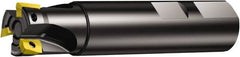 Sandvik Coromant - 1" Cut Diam, 10.0076mm Max Depth of Cut, 1" Shank Diam, 3-3/4" OAL, Indexable Square Shoulder Ramping End Mill - R390-11.. Inserts, Weldon Shank, 90° Lead Angle, Through Coolant, Series CoroMill 390 - Benchmark Tooling