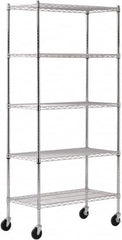 Sandusky Lee - 5 Shelf Wire Shelving Unit - 36" Wide x 18" Deep x 72" High, - Benchmark Tooling