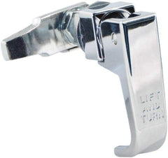 Made in USA - 2-1/4" Long x 3/4" Wide x 2.78" High, Lift & Turn Compression Latch - Zinc Plated Steel, with Polished Chrome Finish - Benchmark Tooling