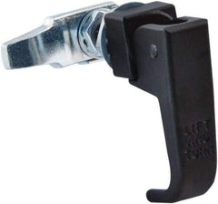 Made in USA - 2-1/4" Long x 3/4" Wide x 2.78" High, Lift & Turn Compression Latch - Zinc Plated Steel, with Black Powder Coat Finish - Benchmark Tooling