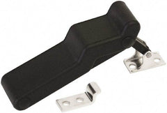 Made in USA - 3.83" Long x 1-1/4" Wide x 0.77" High, Draw Latch - Rubber, with Black Finish - Benchmark Tooling