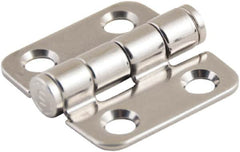 Made in USA - 1-1/2" Long x 1-1/2" Wide, Cabinet Hinge - 316 Stainless Steel, High Gloss Finish - Benchmark Tooling