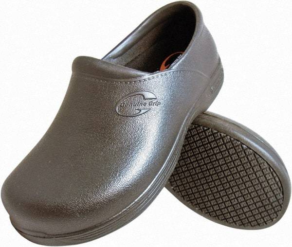 Genuine Grip - Unisex Size 7 Medium Width Plain Work Shoe - Black, EVA Upper, Rubber Outsole, 4" High, Dielectric, Non-Slip, Waterproof - Benchmark Tooling